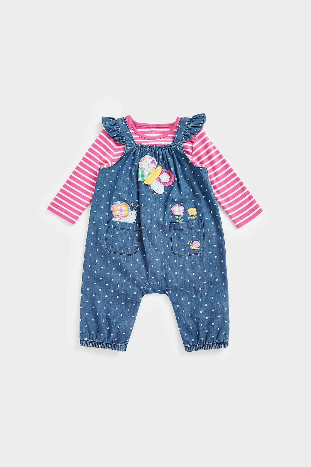 Mothercare Chambray Dungarees And Bodysuit Set