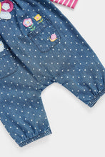 Load image into Gallery viewer, Mothercare Chambray Dungarees And Bodysuit Set
