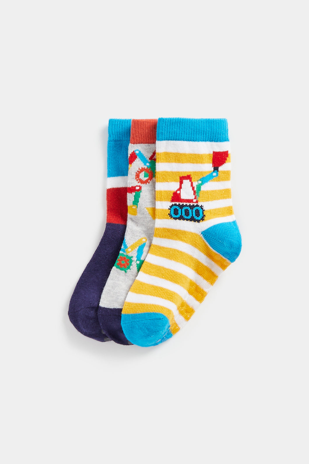 Mothercare Build It Slip-Resist Socks - 3 Pack