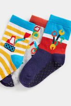 Load image into Gallery viewer, Mothercare Build It Slip-Resist Socks - 3 Pack
