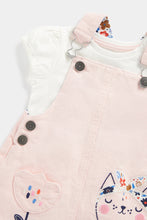 Load image into Gallery viewer, Mothercare Cat Pinny Dress and T-Shirt Set
