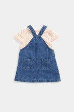 Load image into Gallery viewer, Mothercare Denim Pinny Dress and T-Shirt Set
