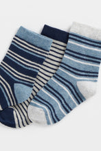 Load image into Gallery viewer, Mothercare Blue Striped Socks - 5 Pack
