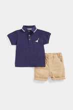 Load image into Gallery viewer, Mothercare Dino Polo Shirt And Shorts Set
