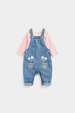 Load image into Gallery viewer, Mothercare Denim Dungarees and Bodysuit Set
