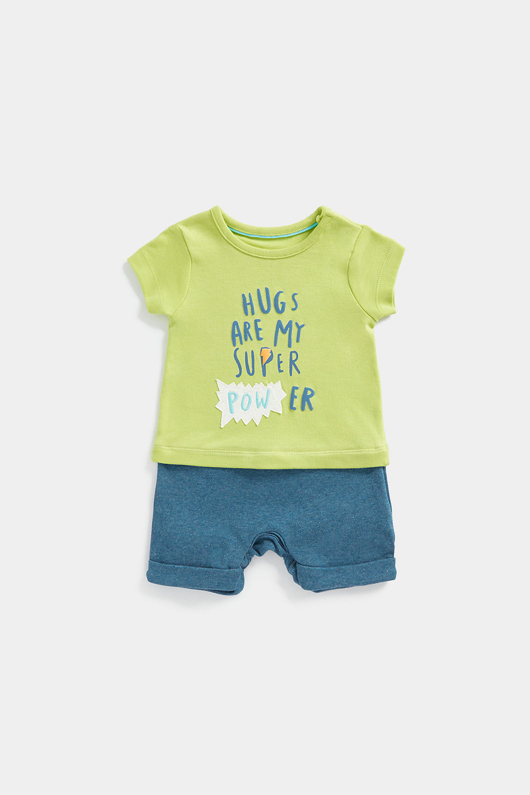 Mothercare Dino Mock T-Shirt and Shorts Romper