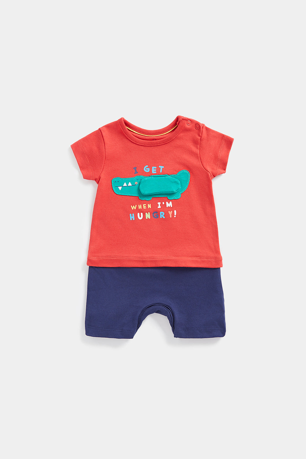 Mothercare Croc Mock T-Shirt and Shorts Romper