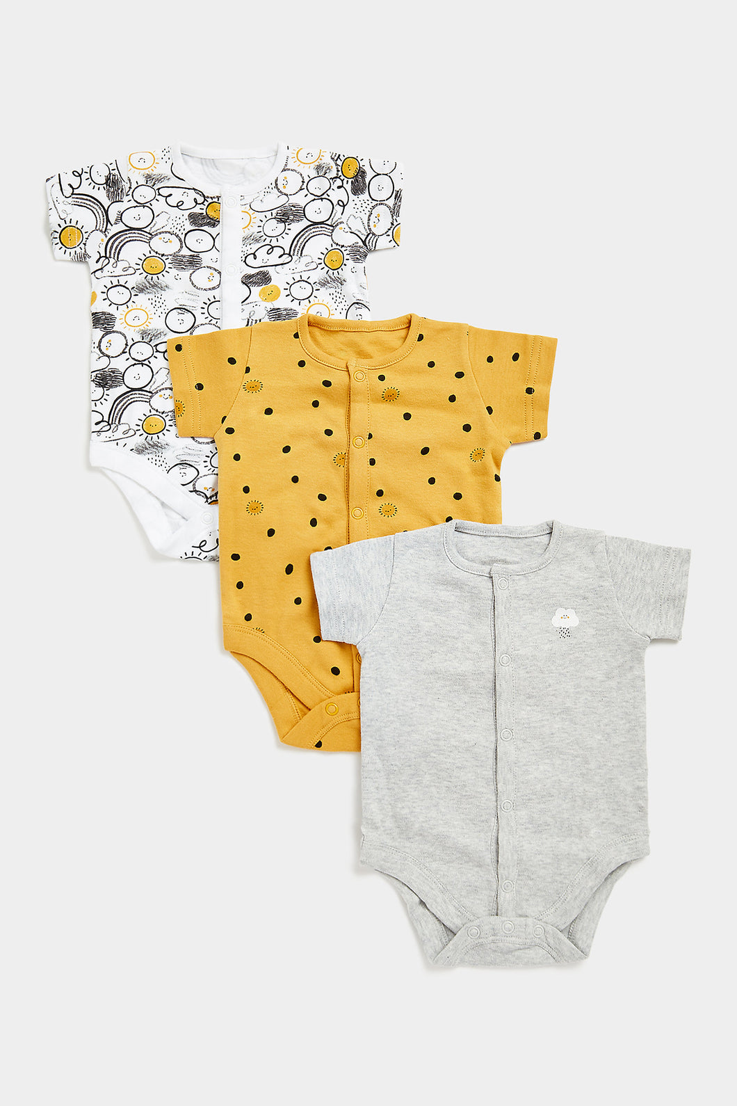 Mothercare Weather Popper Bodysuits - 3 Pack