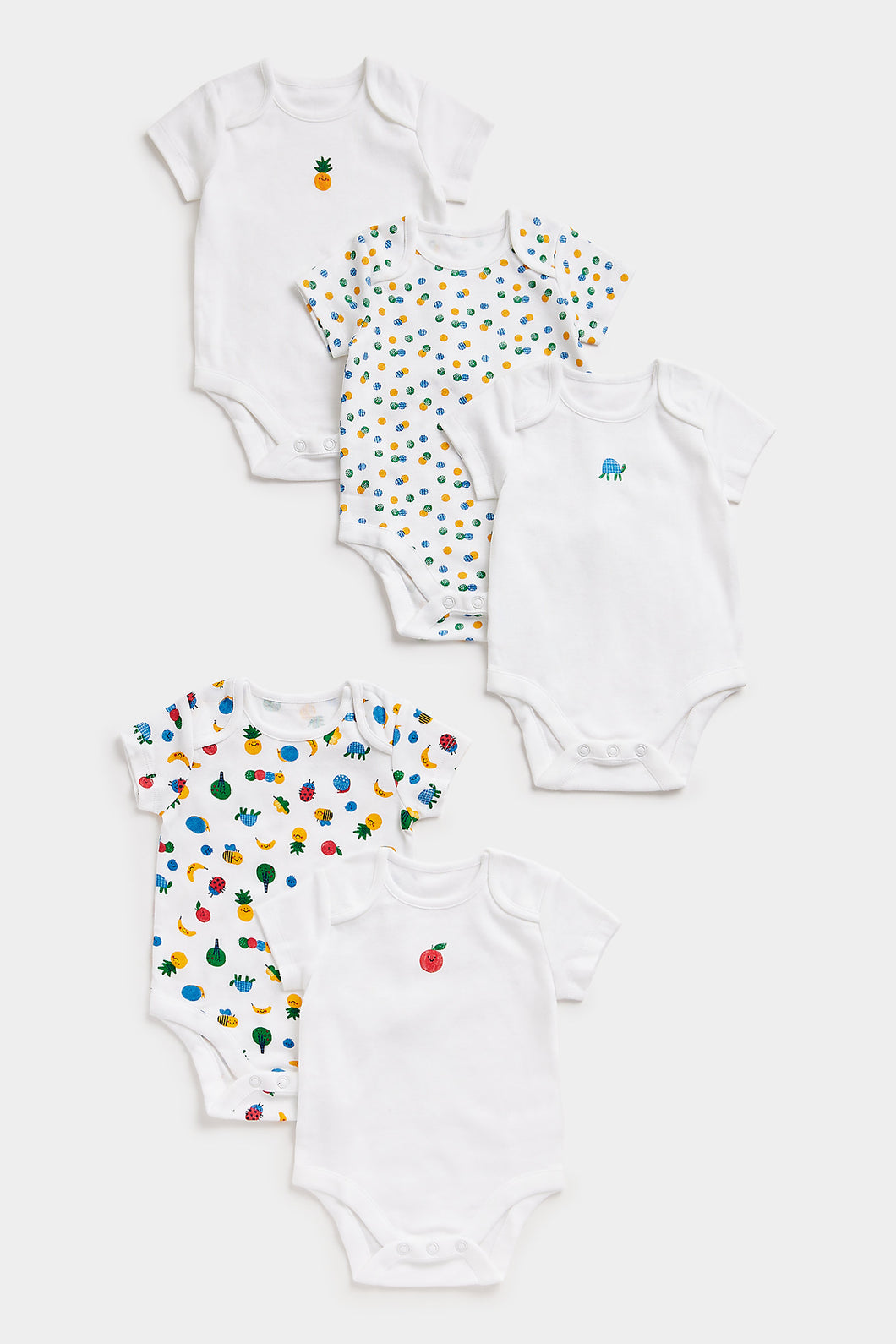 Mothercare Fruit Short-Sleeved Bodysuits - 5 Pack