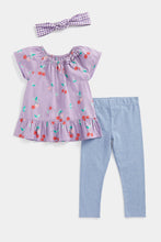 Load image into Gallery viewer, Mothercare Top, Leggings and Headband Set
