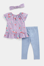 Load image into Gallery viewer, Mothercare Top, Leggings and Headband Set
