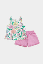 Load image into Gallery viewer, Mothercare Floral Vest T-Shirt and Shorts Set
