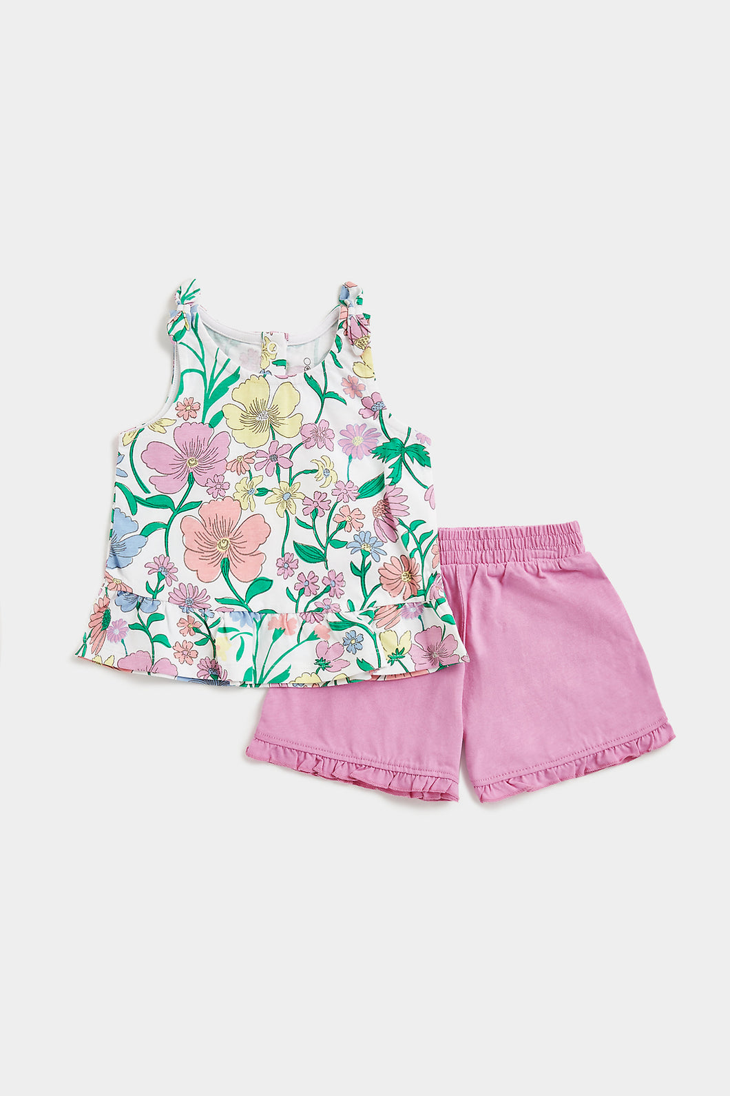 Mothercare Floral Vest T-Shirt and Shorts Set