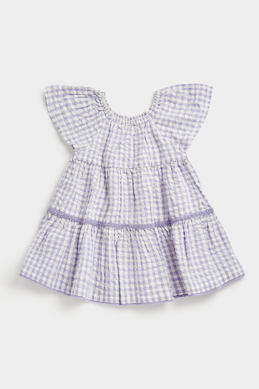 Mothercare Lilac Gingham Tiered Dress