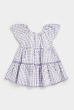 Load image into Gallery viewer, Mothercare Lilac Gingham Tiered Dress
