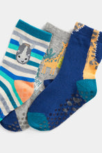 Load image into Gallery viewer, Mothercare Jungle Jamboree Slip-Resist Socks - 3 Pack
