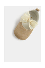 Load image into Gallery viewer, Mothercare Gold Glitter Pram Shoes
