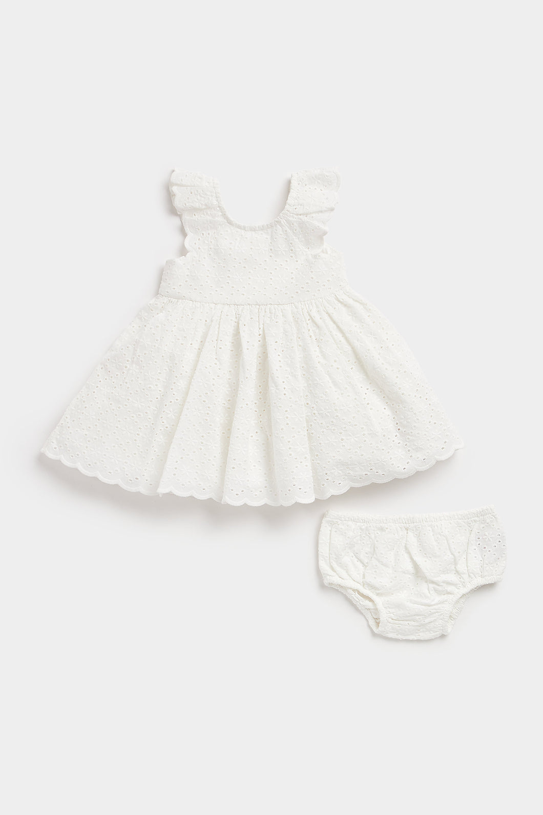 Mothercare White Broderie Dress and Knickers