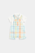 Load image into Gallery viewer, Mothercare Check Bibshorts and Bodysuit Set
