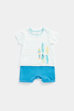 Load image into Gallery viewer, Mothercare Dino Surf Mock T-Shirt and Shorts Romper
