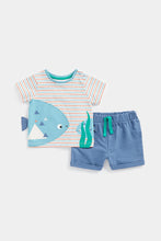 Load image into Gallery viewer, Mothercare Ocean T-Shirt and Shorts Set
