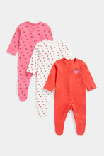 Load image into Gallery viewer, Mothercare Strawberry Sleepsuits - 3 Pack
