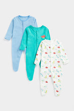 Load image into Gallery viewer, Mothercare Tropical Dino Sleepsuits - 3 Pack
