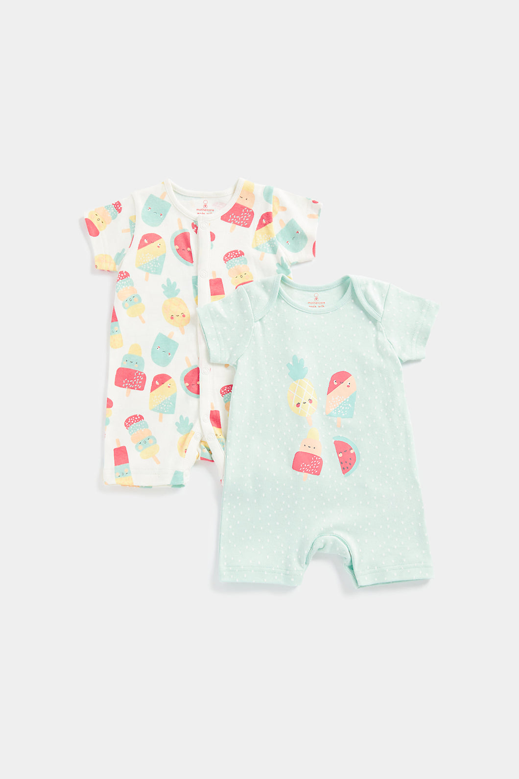 Mothercare Fruit Lolly Rompers - 2 Pack