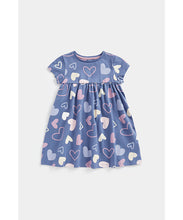 Load image into Gallery viewer, Mothercare Blue Hearts Jersey Dress
