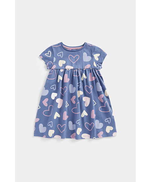 Mothercare Blue Hearts Jersey Dress