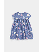 Load image into Gallery viewer, Mothercare Blue Hearts Jersey Dress
