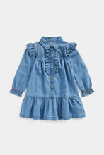 Load image into Gallery viewer, Mothercare Denim Shirt Dress with Frill
