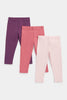 Mothercare Pink Leggings - 3 Pack