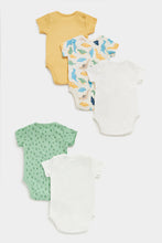 Load image into Gallery viewer, Mothercare Dinosaur Short-Sleeved Baby Bodysuits - 5 Pack
