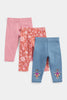 Mothercare Floral Leggings - 3 Pack