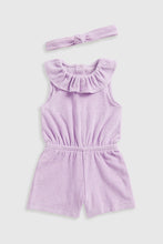 Load image into Gallery viewer, Mothercare Towelling Playsuit And Headband Set
