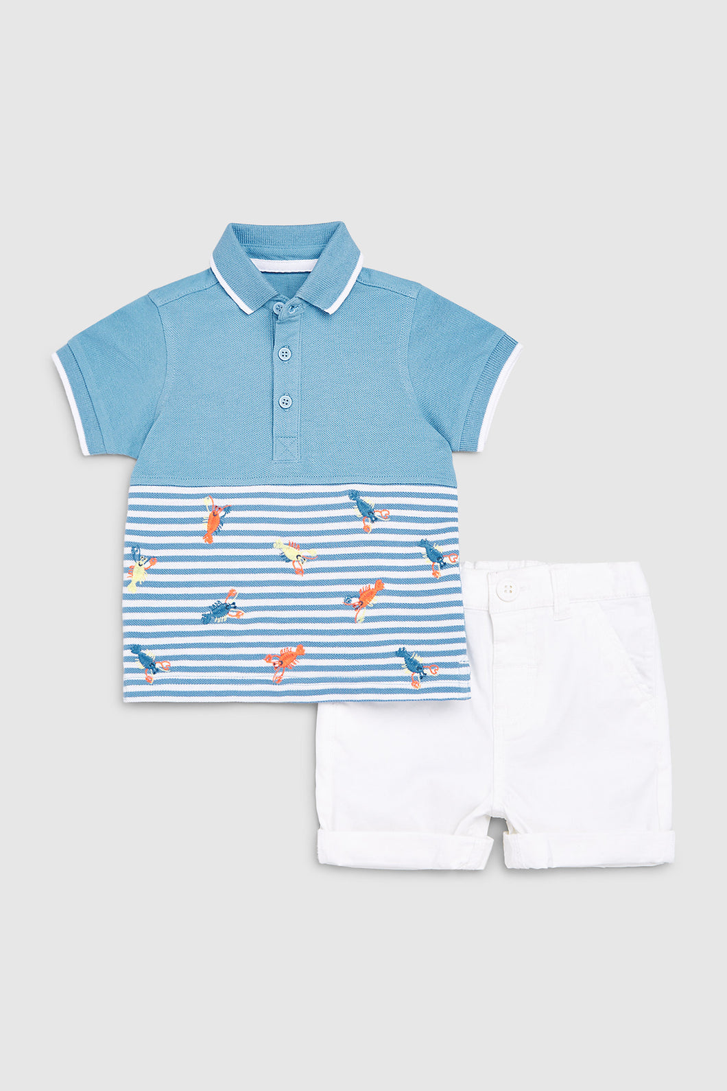 Mothercare Polo Shirt And Chino Shorts Set