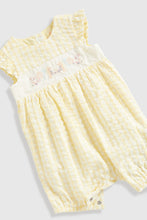 Load image into Gallery viewer, Mothercare Yellow Romper And Hat Set
