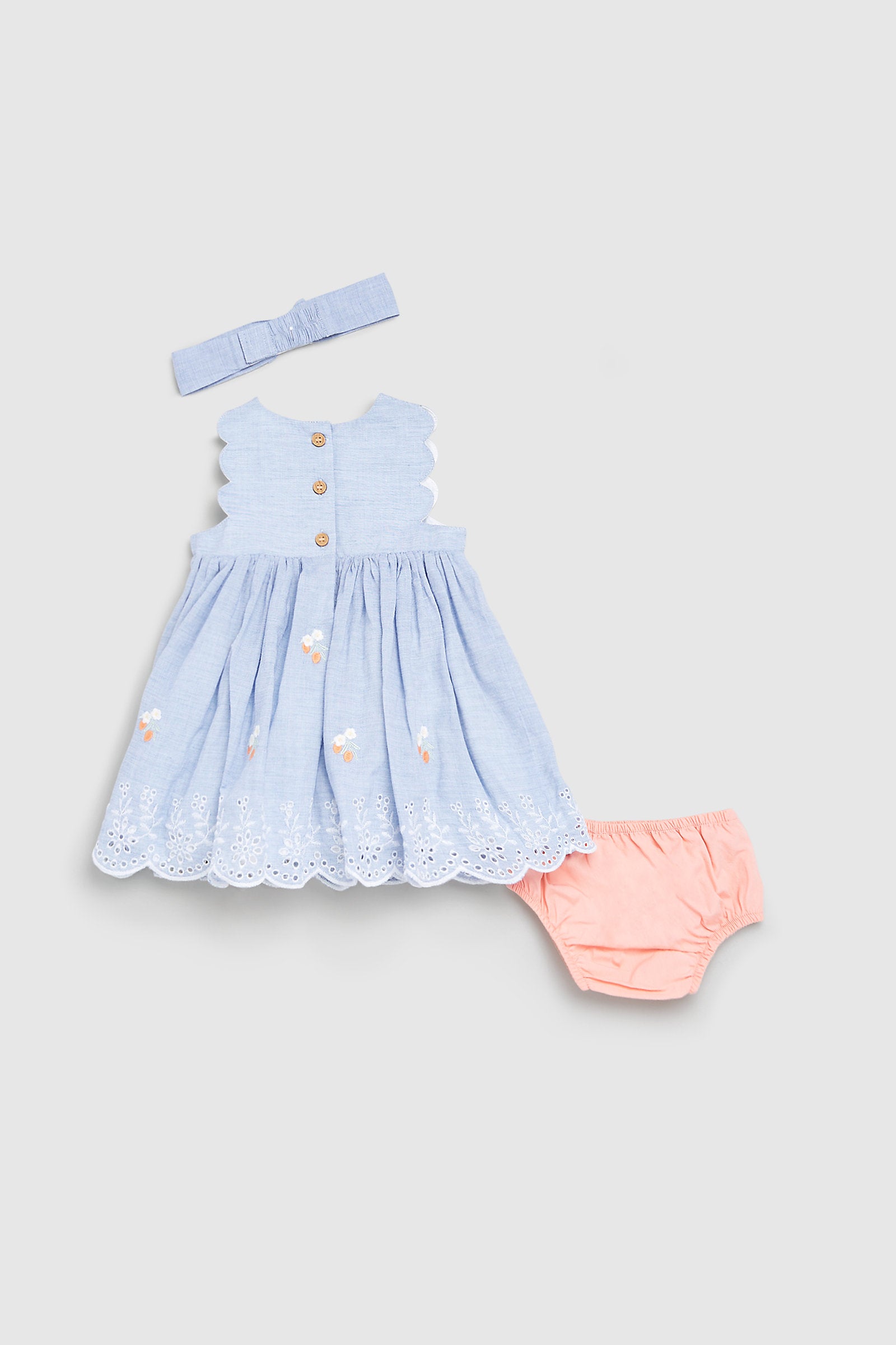 Mothercare Blue Dress, Headband And Knickers