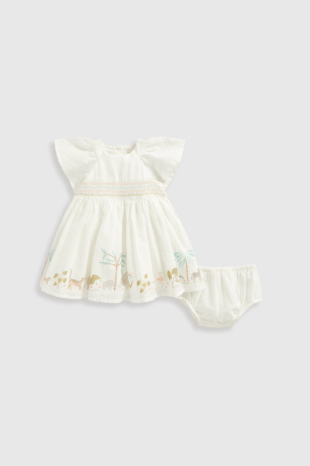 Mothercare Cotton Dobby Dress And Knickers