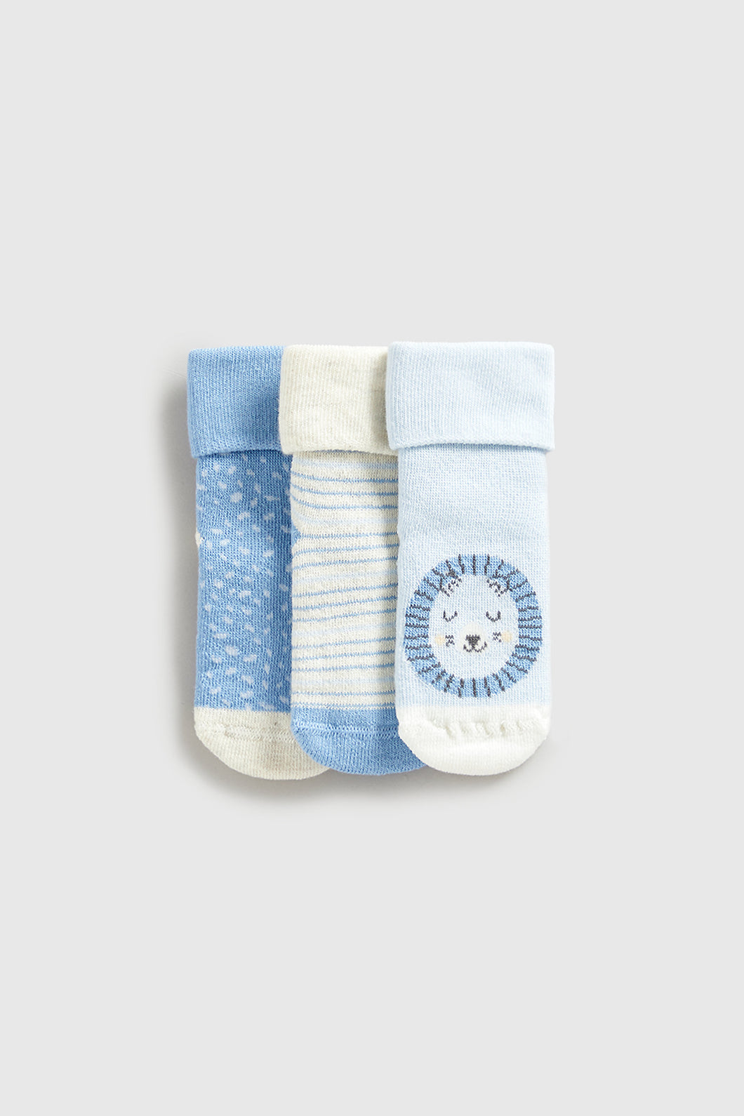 Mothercare Lion Terry Baby Socks - 3 Pack