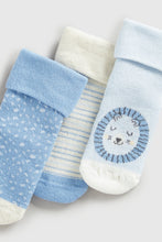 Load image into Gallery viewer, Mothercare Lion Terry Baby Socks - 3 Pack
