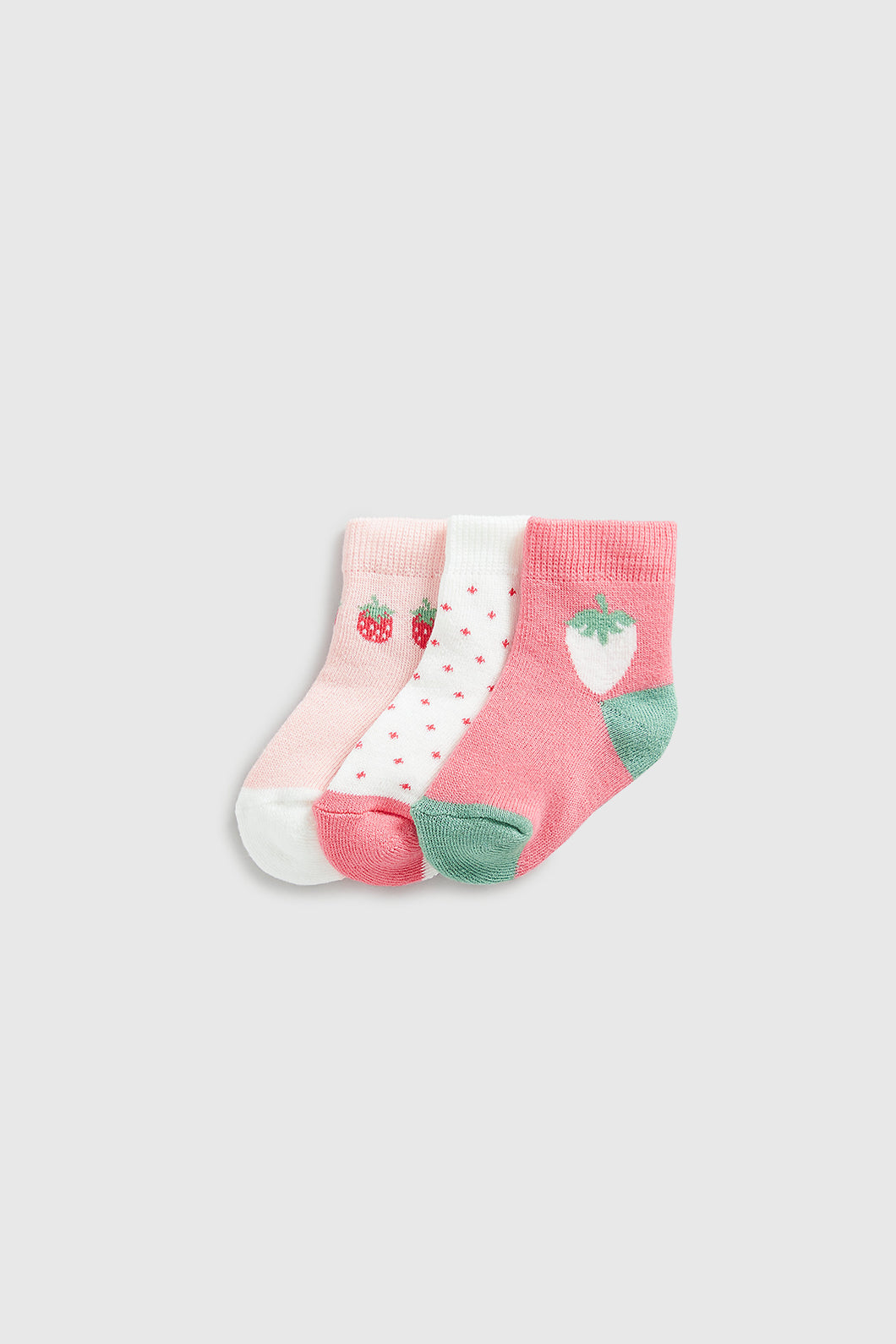 Mothercare Strawberry Terry Baby Socks - 3 Pack