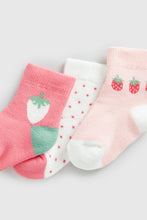 Load image into Gallery viewer, Mothercare Strawberry Terry Baby Socks - 3 Pack

