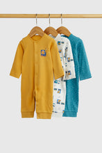 Load image into Gallery viewer, Mothercare Animal Transport Footless Baby Sleepsuits - 3 Pack
