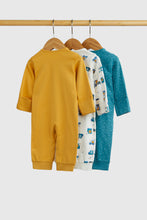 Load image into Gallery viewer, Mothercare Animal Transport Footless Baby Sleepsuits - 3 Pack
