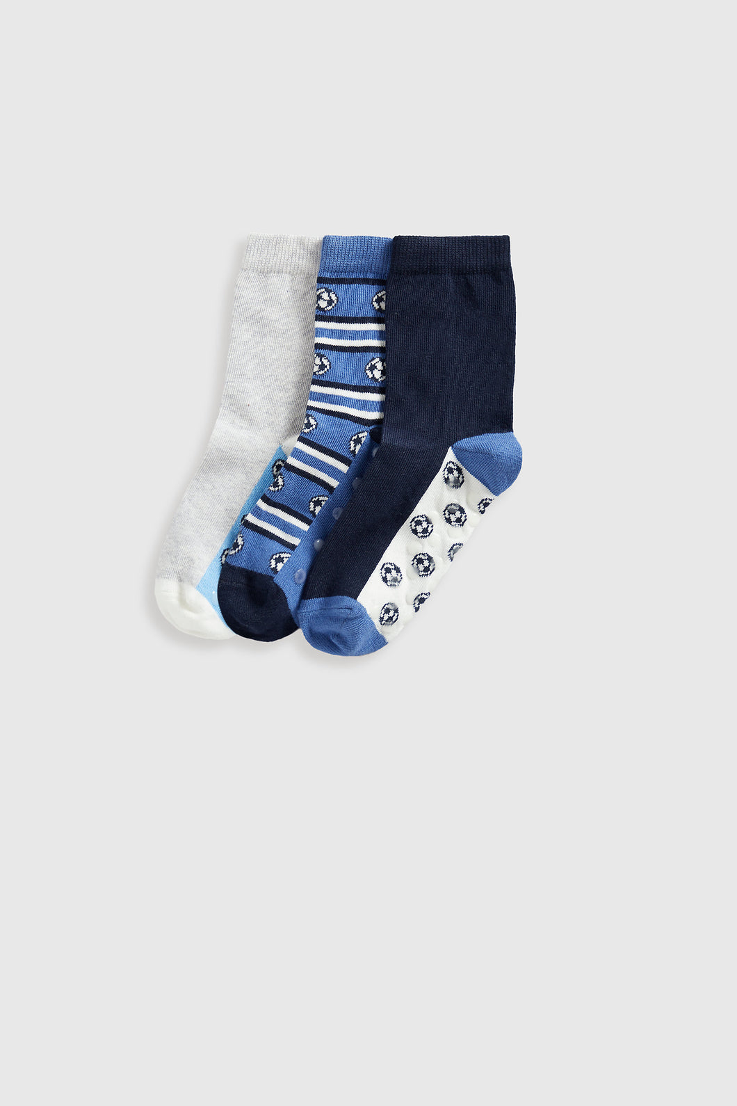 Mothercare Football Slip-Resist Socks - 3 Pack