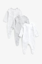 Load image into Gallery viewer, Mothercare Grey Animal Sleepsuits - 3 Pack
