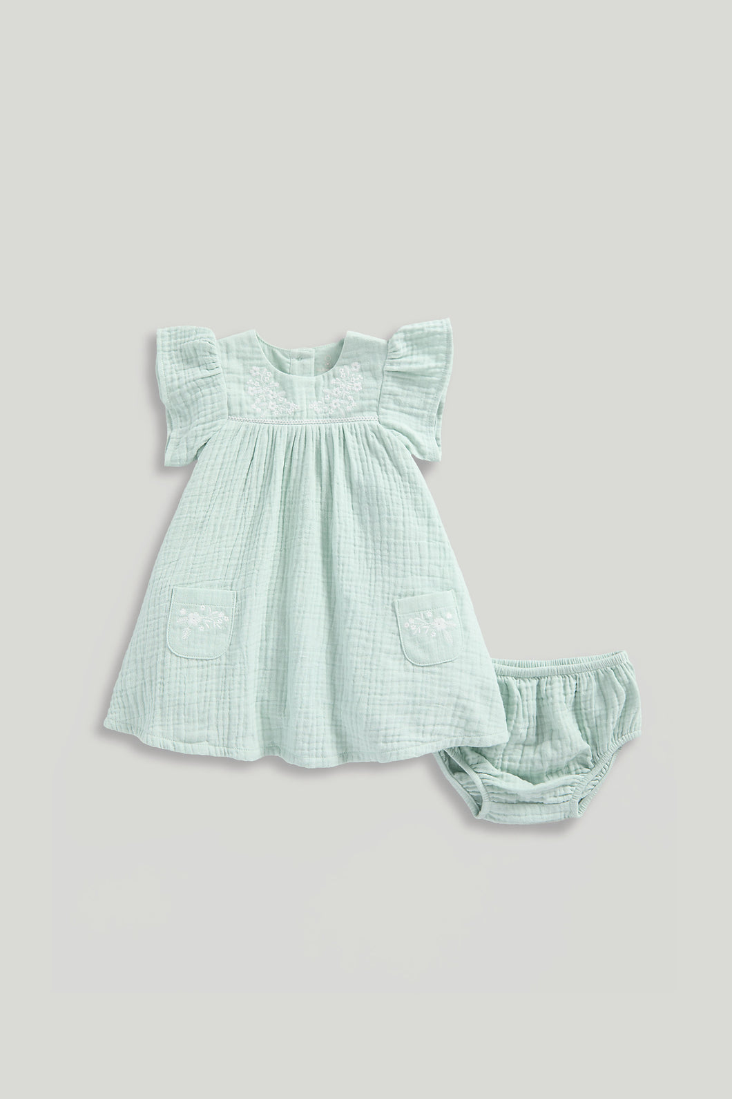 Mothercare Green Woven Dress and Knickers