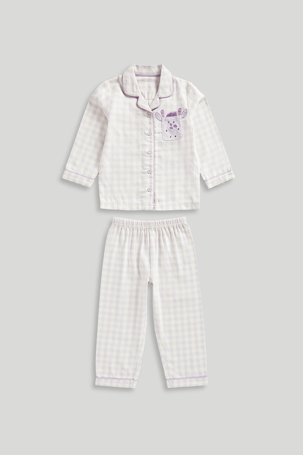 Mothercare Lilac Gingham Woven Pyjamas